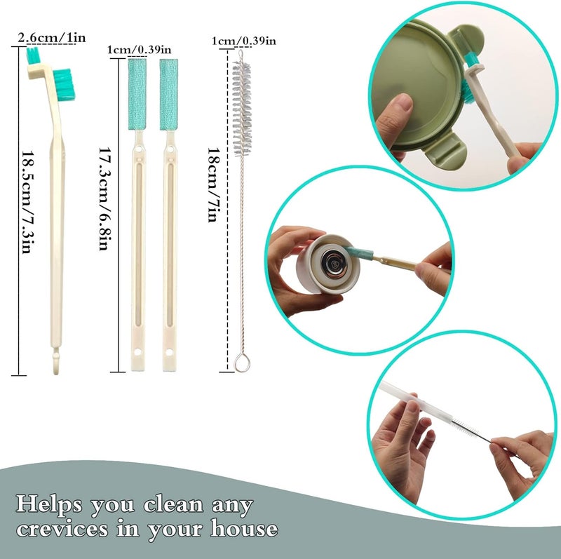 ELEMGULY Small Household Cleaning Brushes by ,18 Pcs Crevice Brush for Hole, Gap, Corner, Space, Micro Crevice Scrub Cleaner Tool for Bottle, Keyboard, Window, Door Track - Image 2